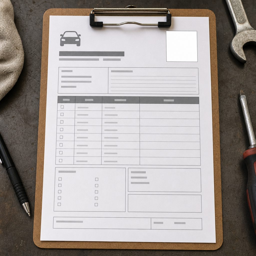 Printable garage tracking slip example