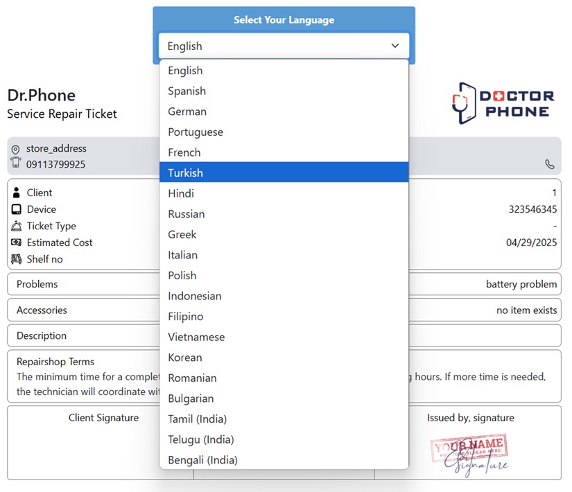 Repair-Tickets-Invoices-in-20-Languages