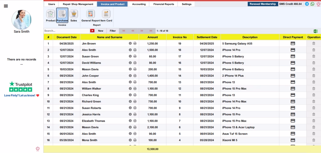 Payments Management System 2 Purchase Service for Payment Management